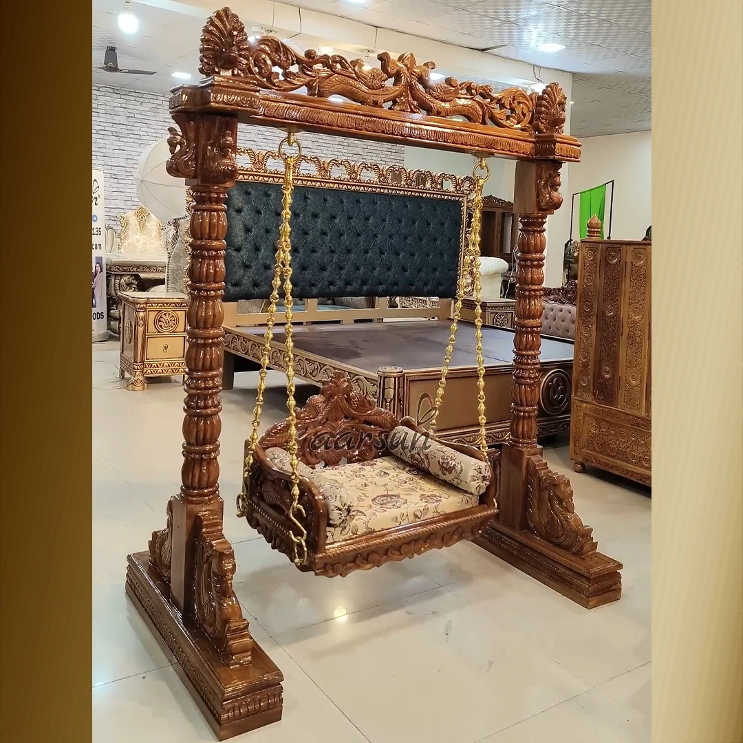 Laddu Gopal ji Jhula in Premium Wood - Direct from Factory