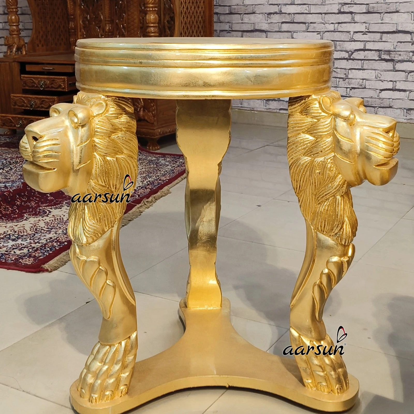 Mahamandaleshwar Guru Ji Chair (Gaddi) With Gold Leaf - Image 6