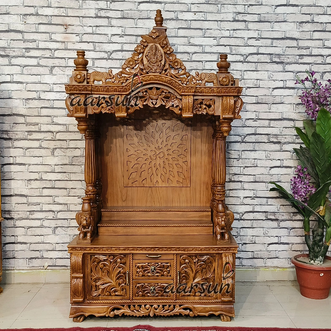Wooden Mandir (Devghar) For Divine Pooja Mandir