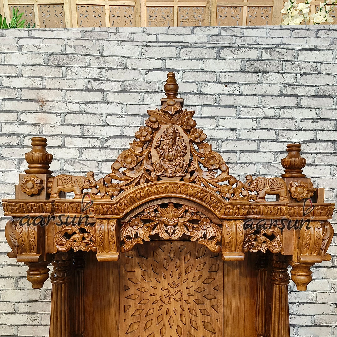 Wooden Mandir (Devghar) For Divine Pooja Mandir - Image 3