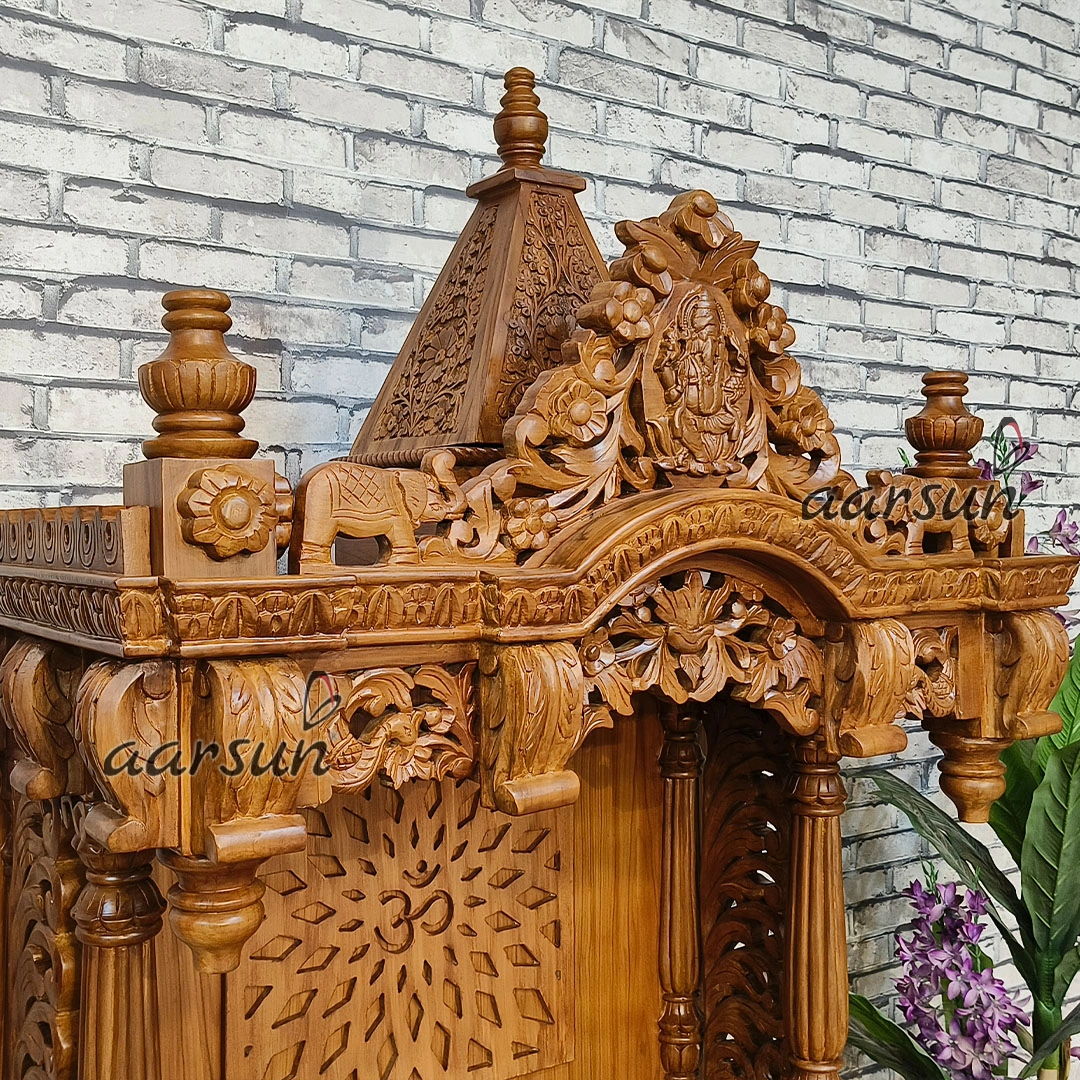 Wooden Mandir (Devghar) For Divine Pooja Mandir - Image 4