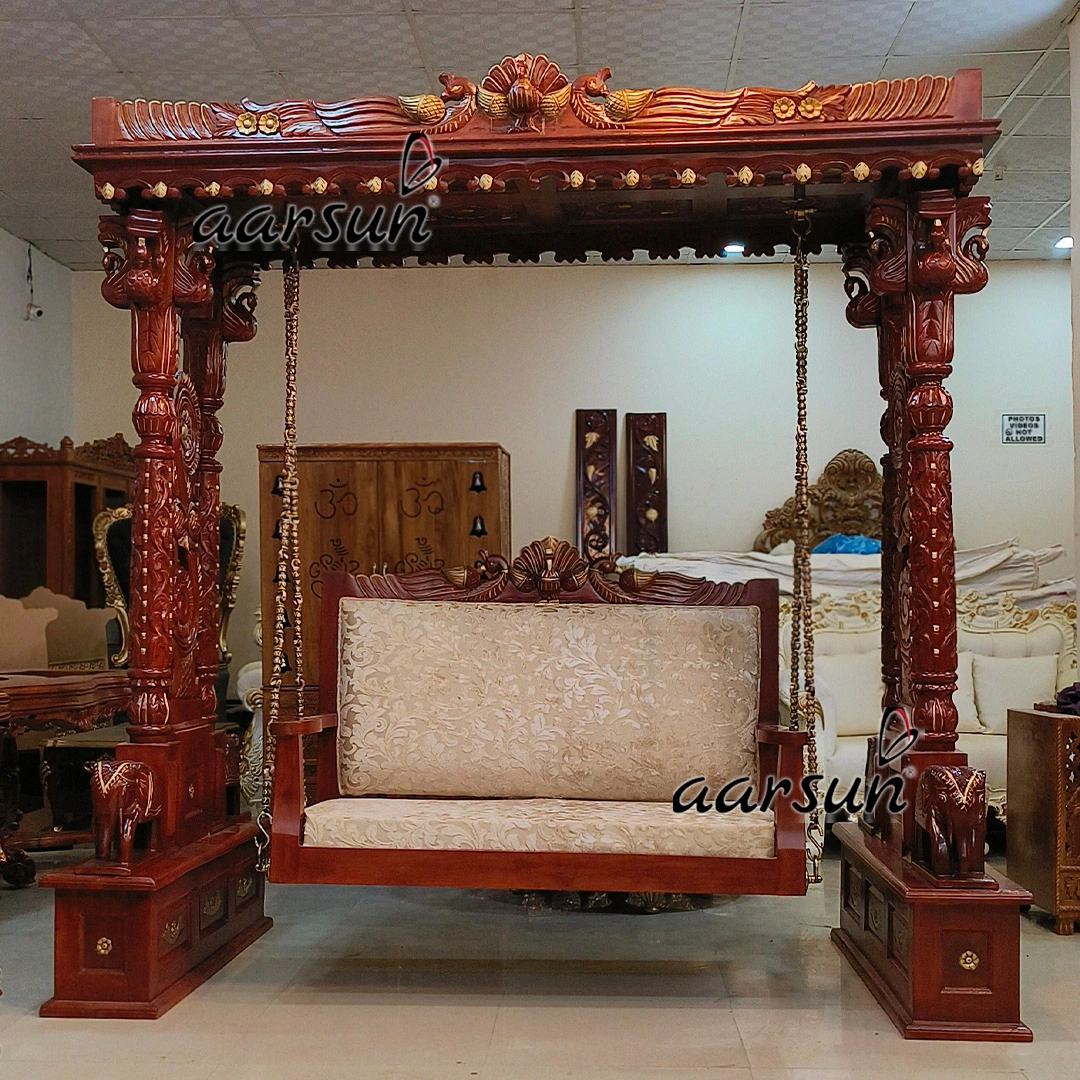 Grand Heritage Hand Carved Stand Swing for Home