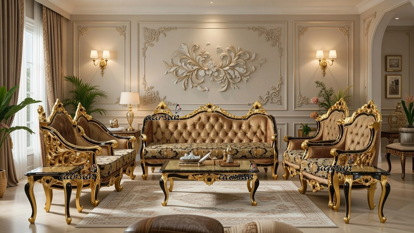 Designer luxury sofa set for a stylish living room interior