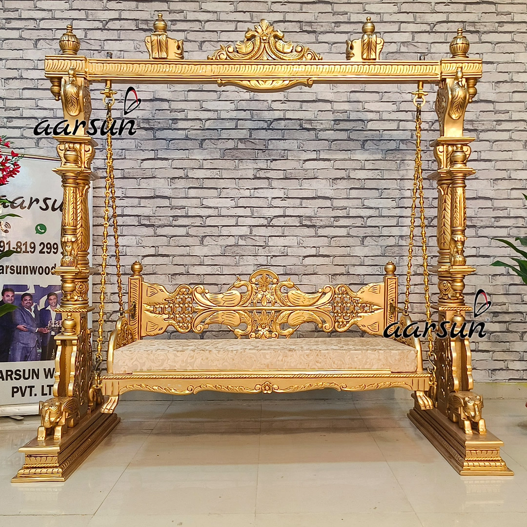 Royal Antique Finish Reversible Wooden Swing