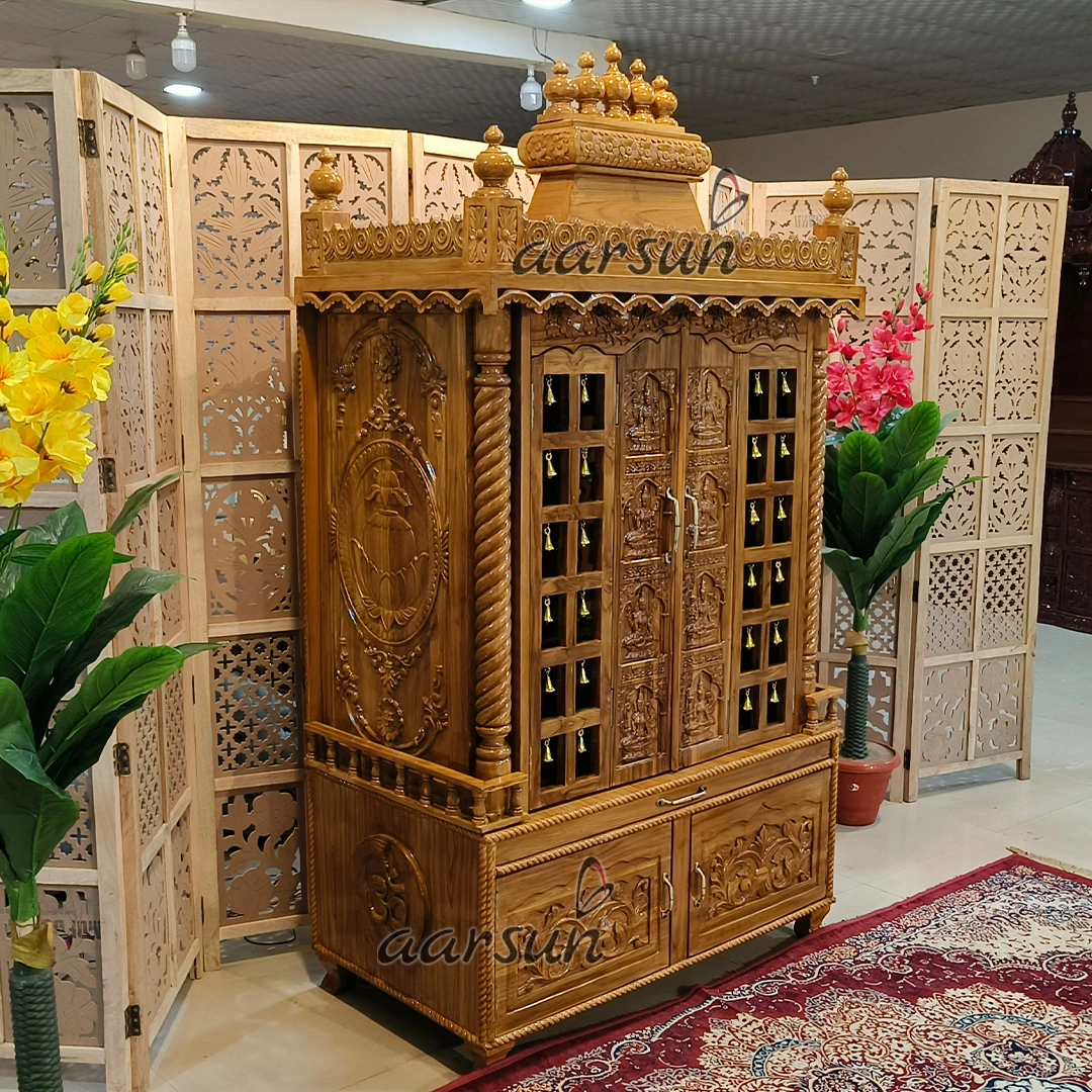 Traditional South Indian Mandir with Intricate Hand Carving