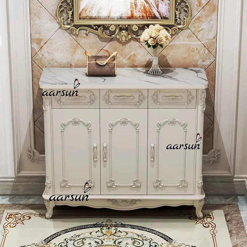 Classic White Finish Storage Cabinet with Drawers