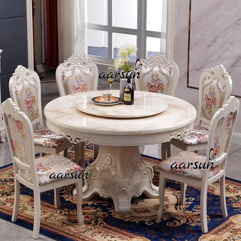 Handmade Wooden Round Dining Set Design