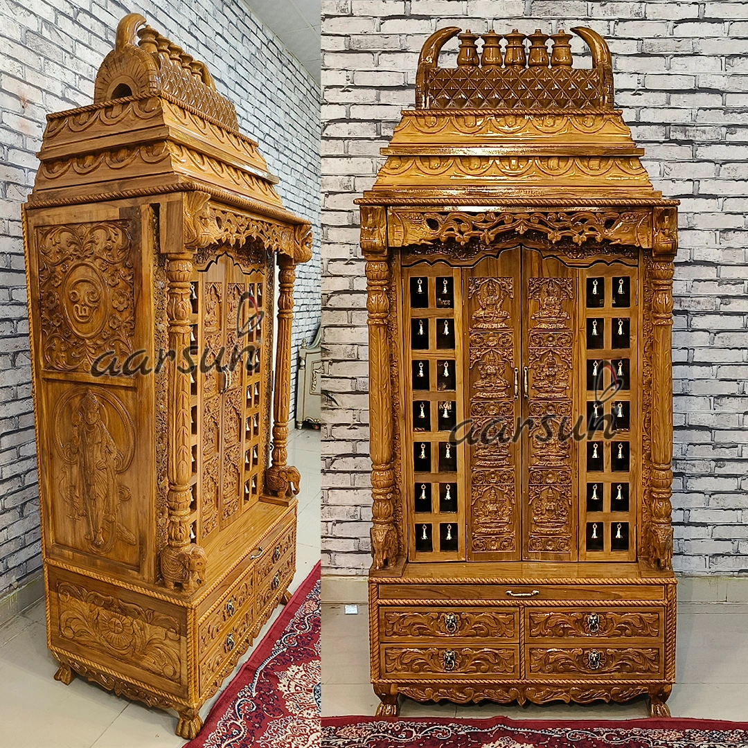 Tamil Mandir Design With Deities and Tamil OM