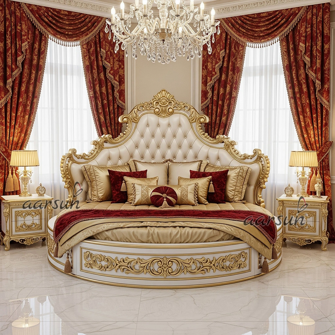 The Royal Classic – Luxurious Round Bed Design