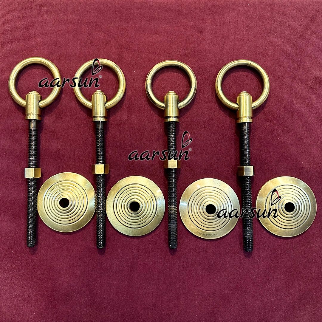 Antique Brass Chain Swing Ring Hook (Set of 4)