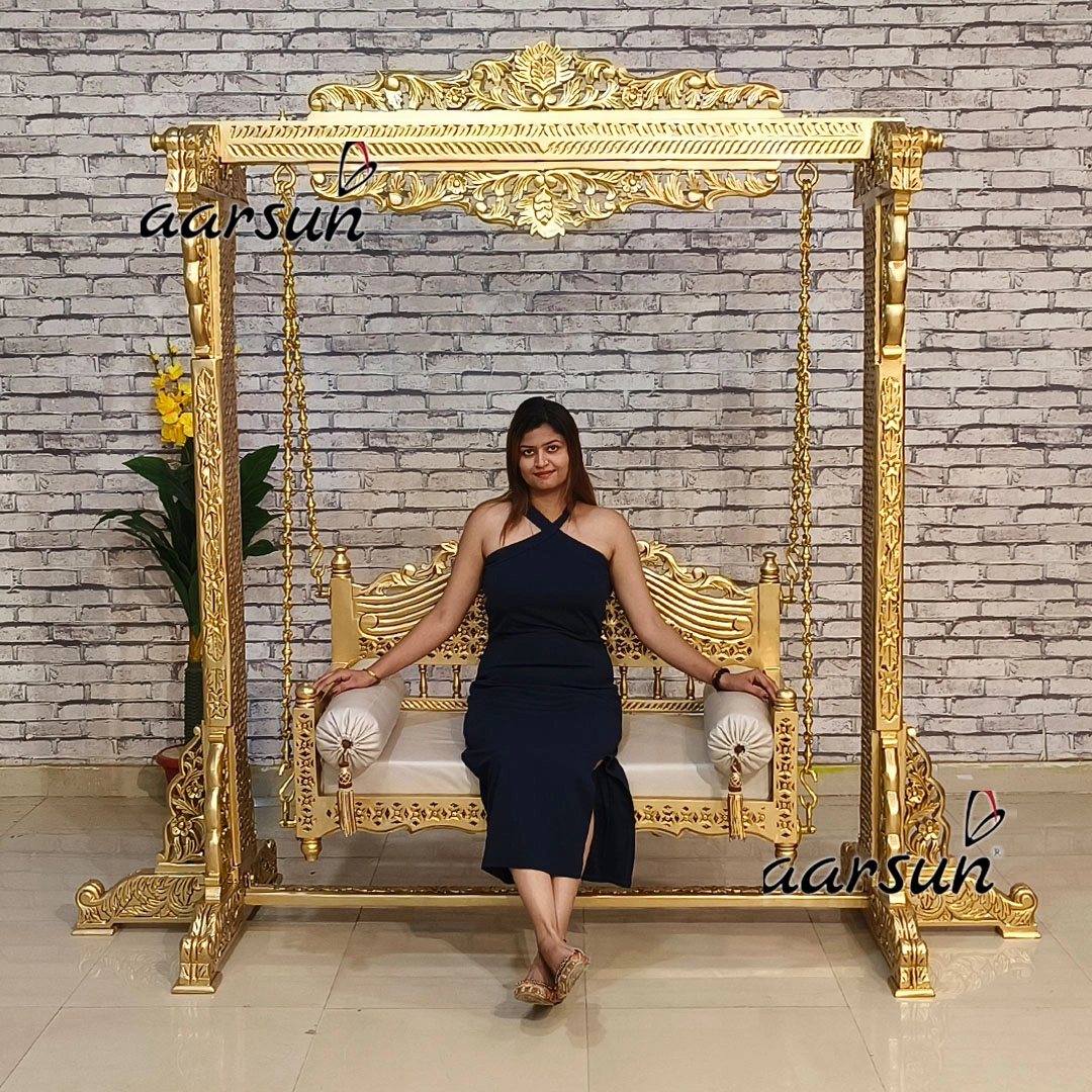 Premium Solid Wood Stand Swing for Big Living Room