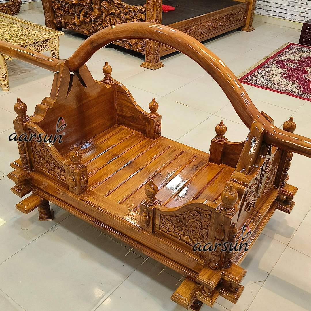 Decorative Wooden Palki for Sai Baba - Image 2