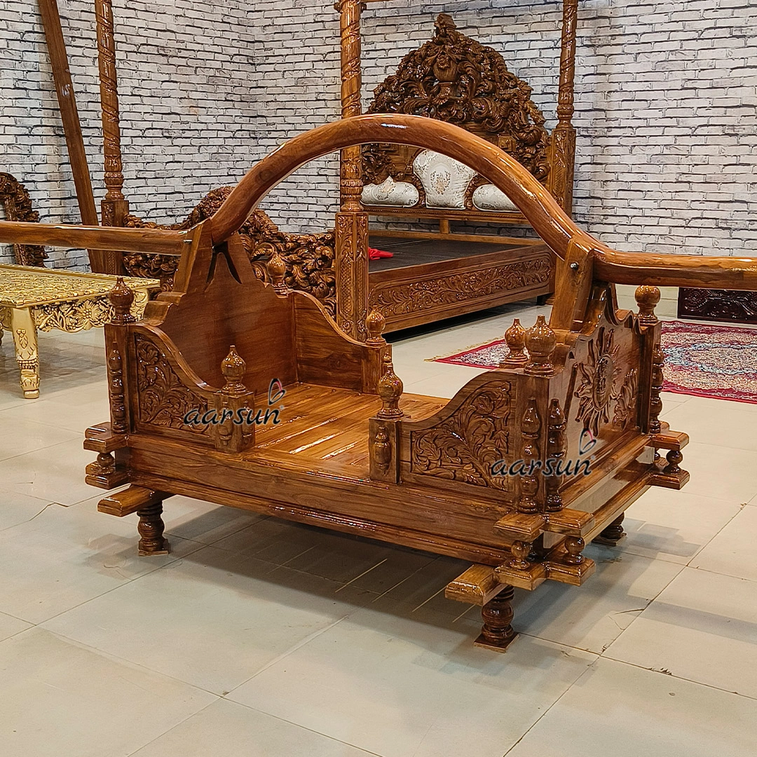 Decorative Wooden Palki for Sai Baba - Image 4