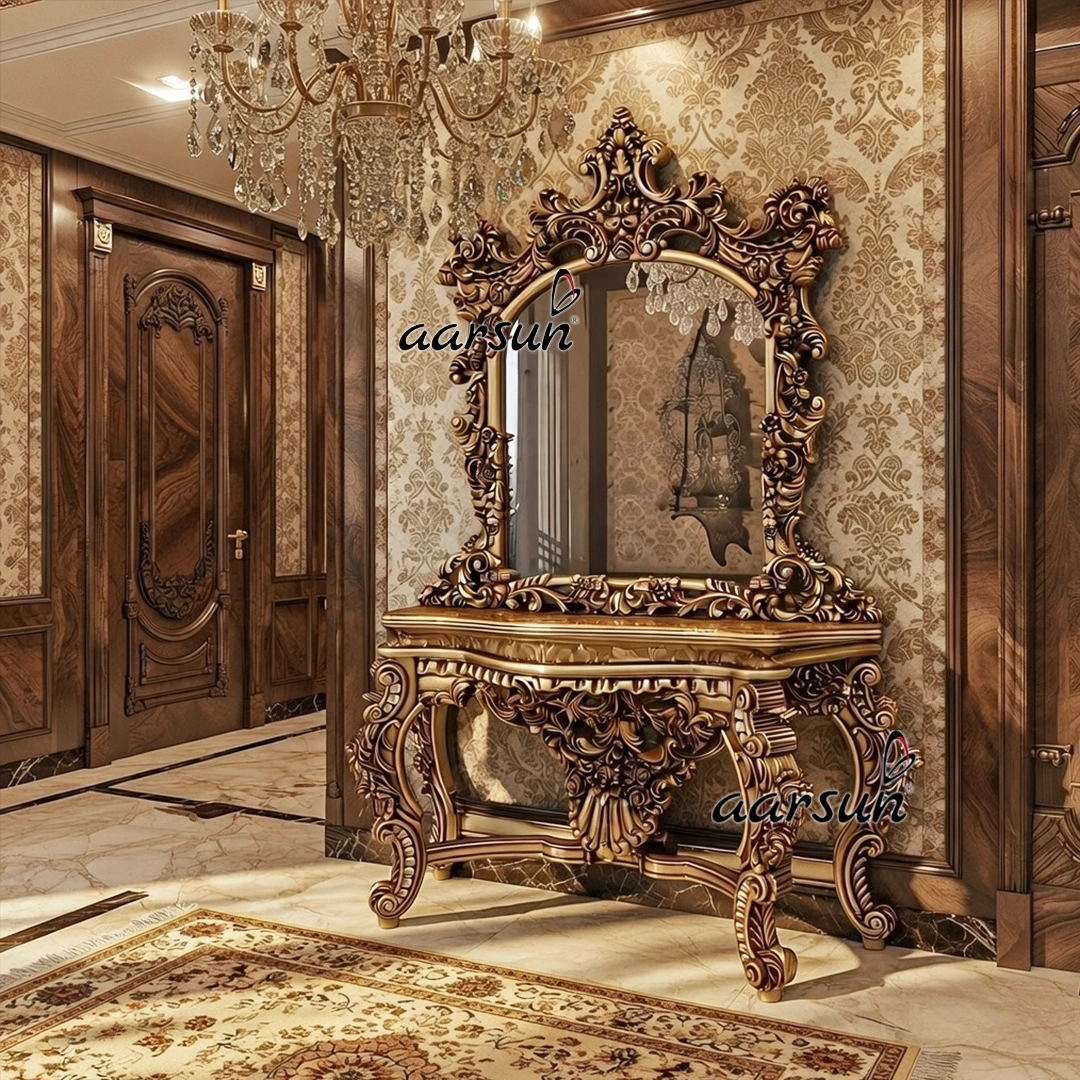 Full Handcrafted Mirror Console Table