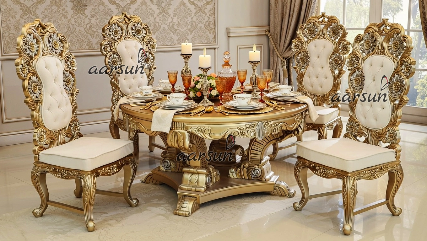 04 Seater Royal Dining Table Set at Factory Price