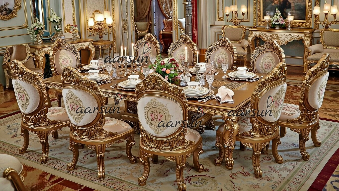 12 Seater Luxurious Dining Set Maharaja Palace