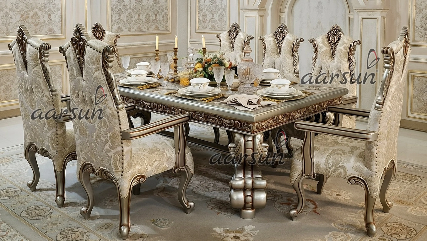 Champagne Gold and Brown Dual Shade Dining Table Set Mysore