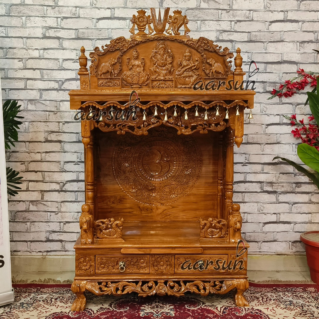 Traditional Mandir Design With Lakshmi ji, Ganesh ji, Saraswati ji - Image 6