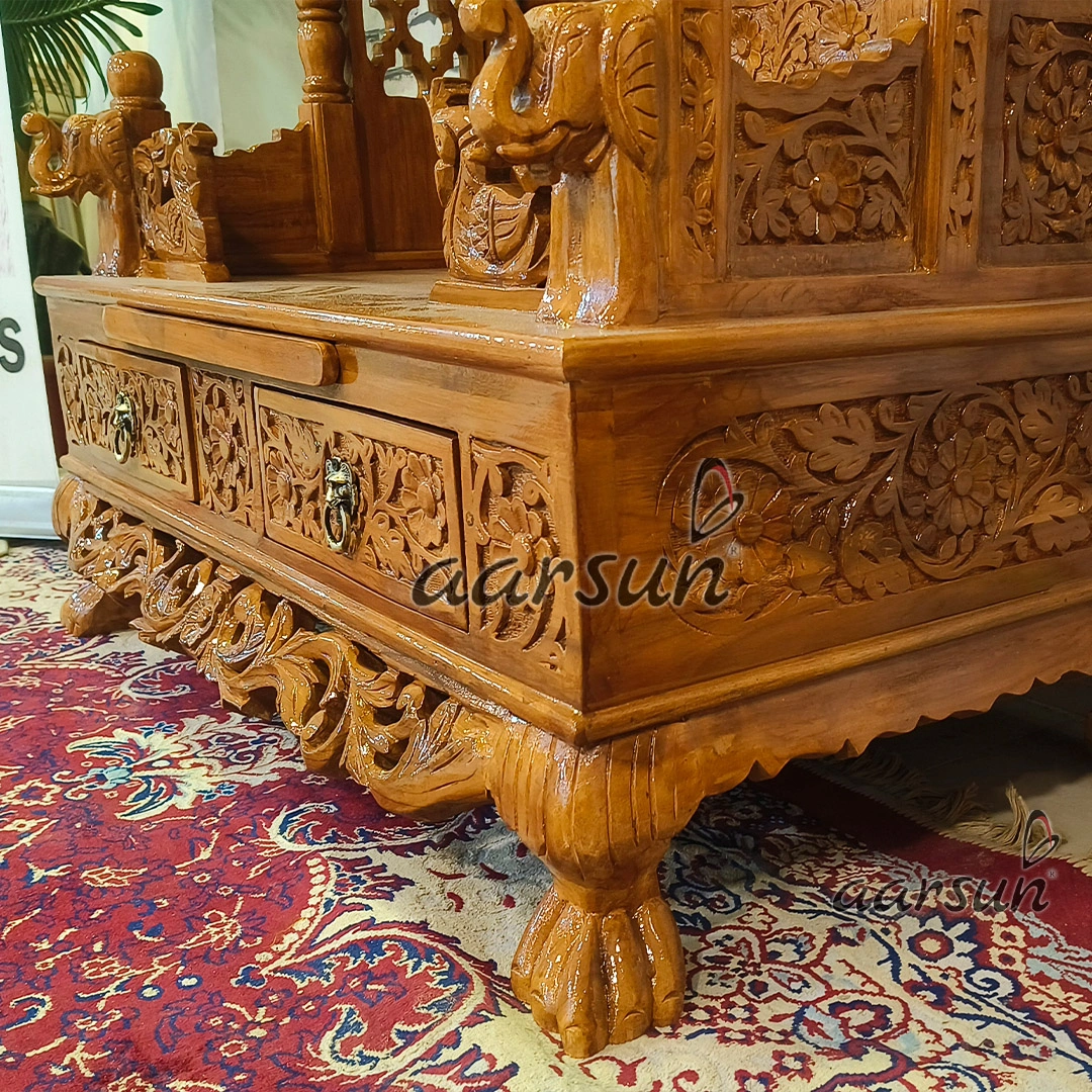 Traditional Mandir Design With Lakshmi ji, Ganesh ji, Saraswati ji - Image 5