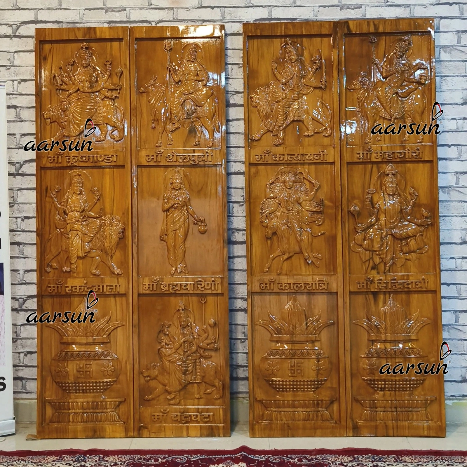 Maa Nav Durga Ji Door Design for Mandir - Image 5